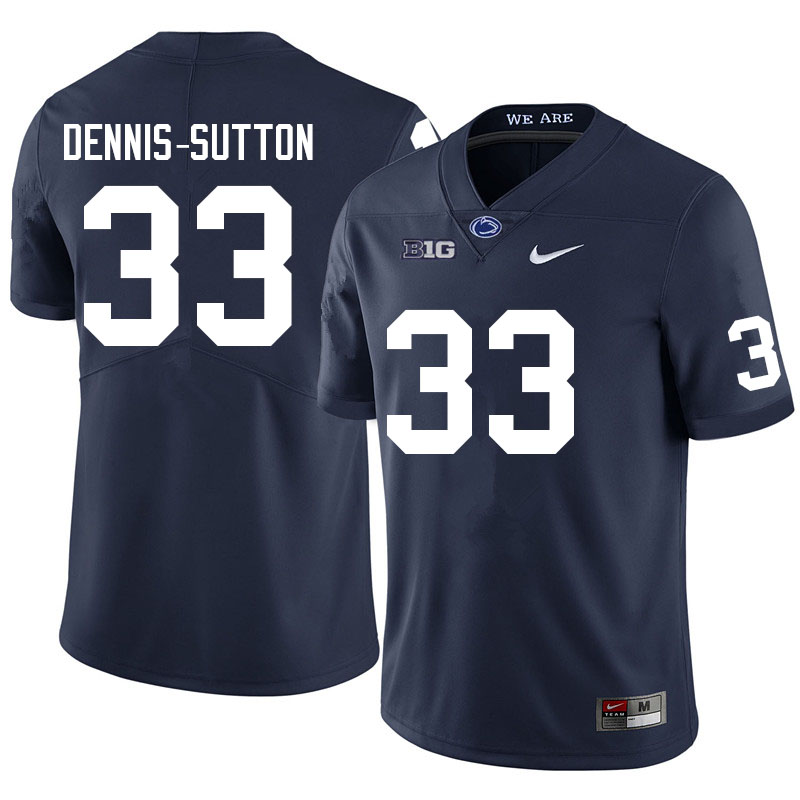 Men #33 Dani Dennis-Sutton Penn State Nittany Lions College Football Jerseys Sale-Navy